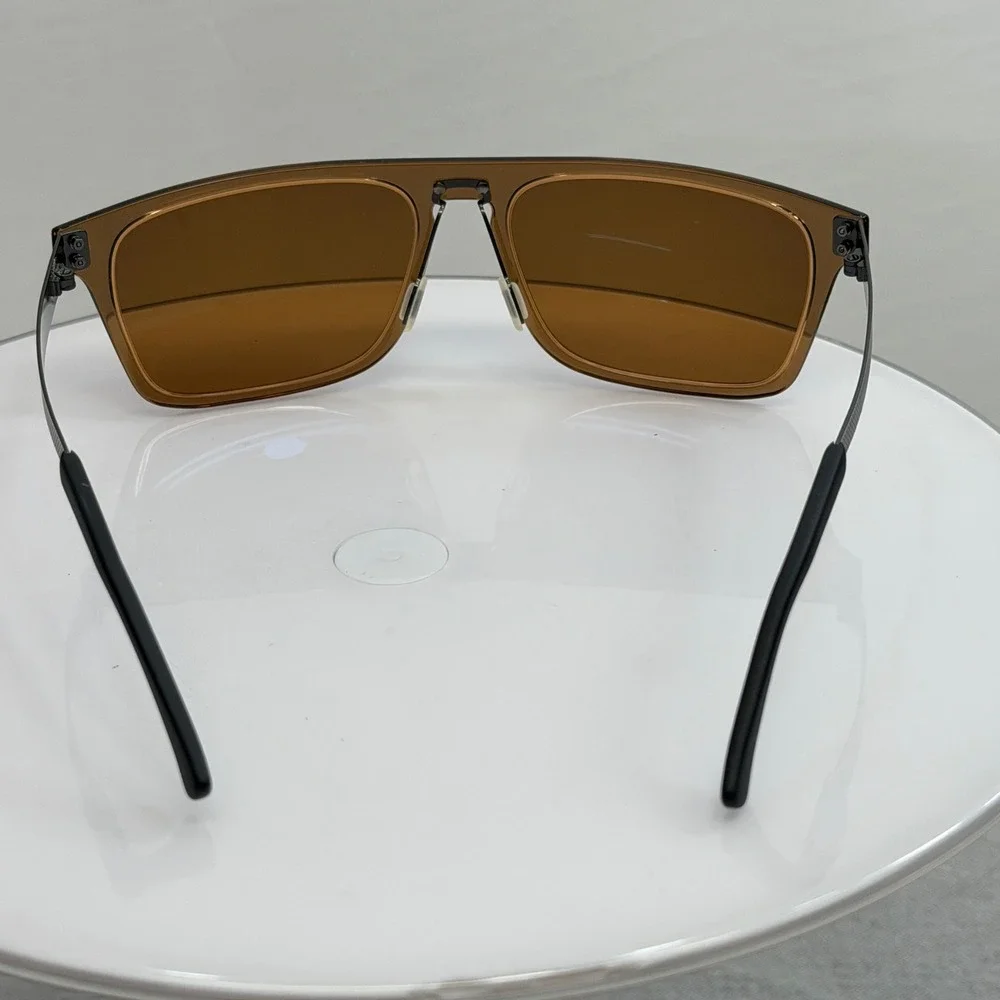 Serengeti Ferrara 7898 Polarized Sunglasses Mens‎ Brown Square Italy NOS
